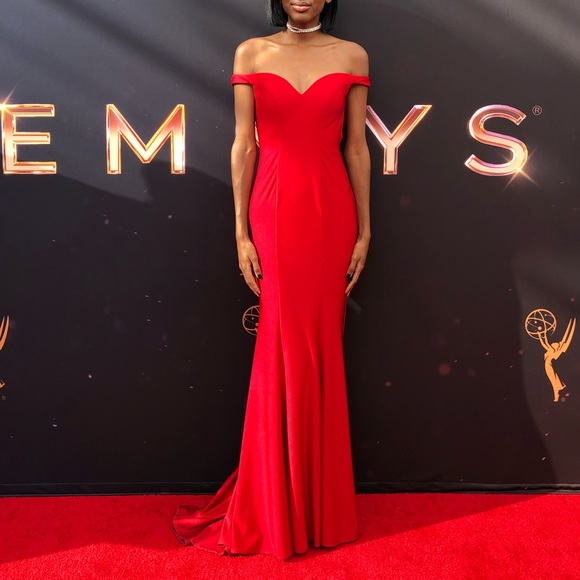 Cecilia Couture Red Gown - Picture 1 of 9